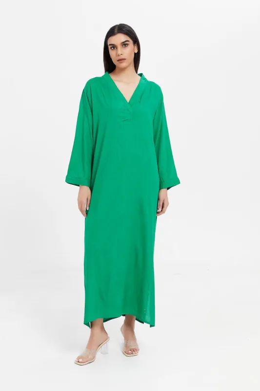 Women Green Long Sleeved Nightgown sold by Redtag