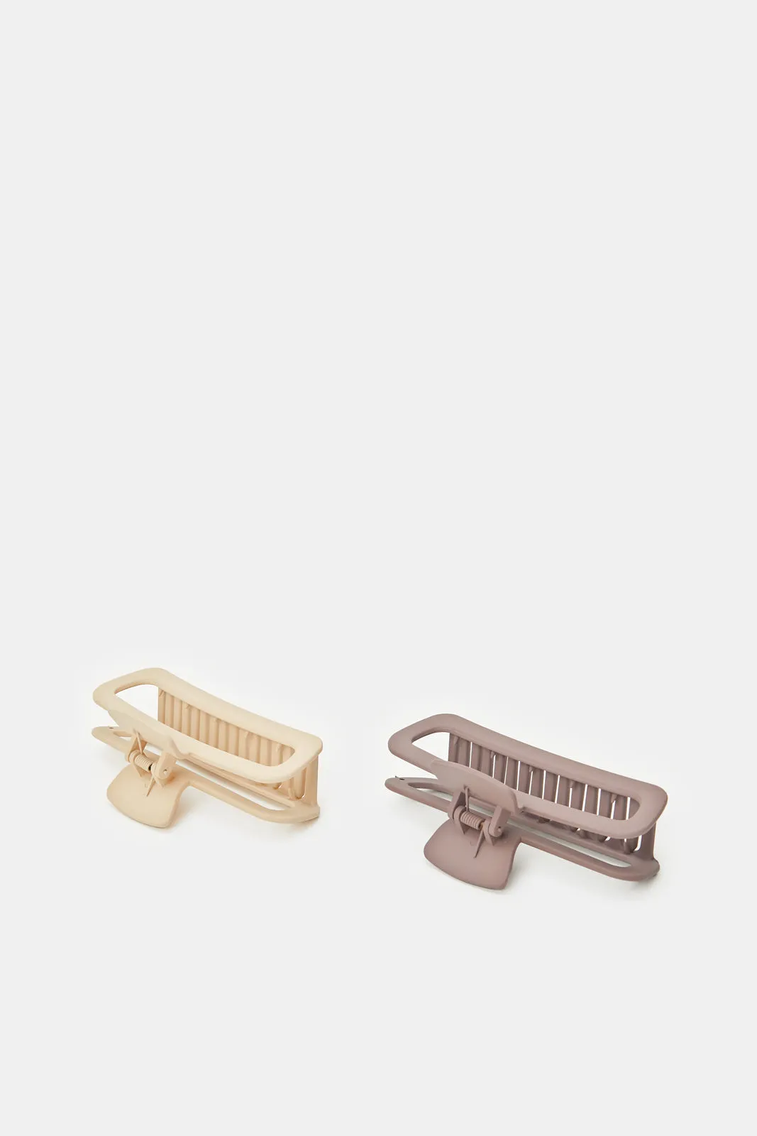 Women Plain Purple And Beige Hair Claw Set (2 Piece) sold by Redtag product image thumbnail 2