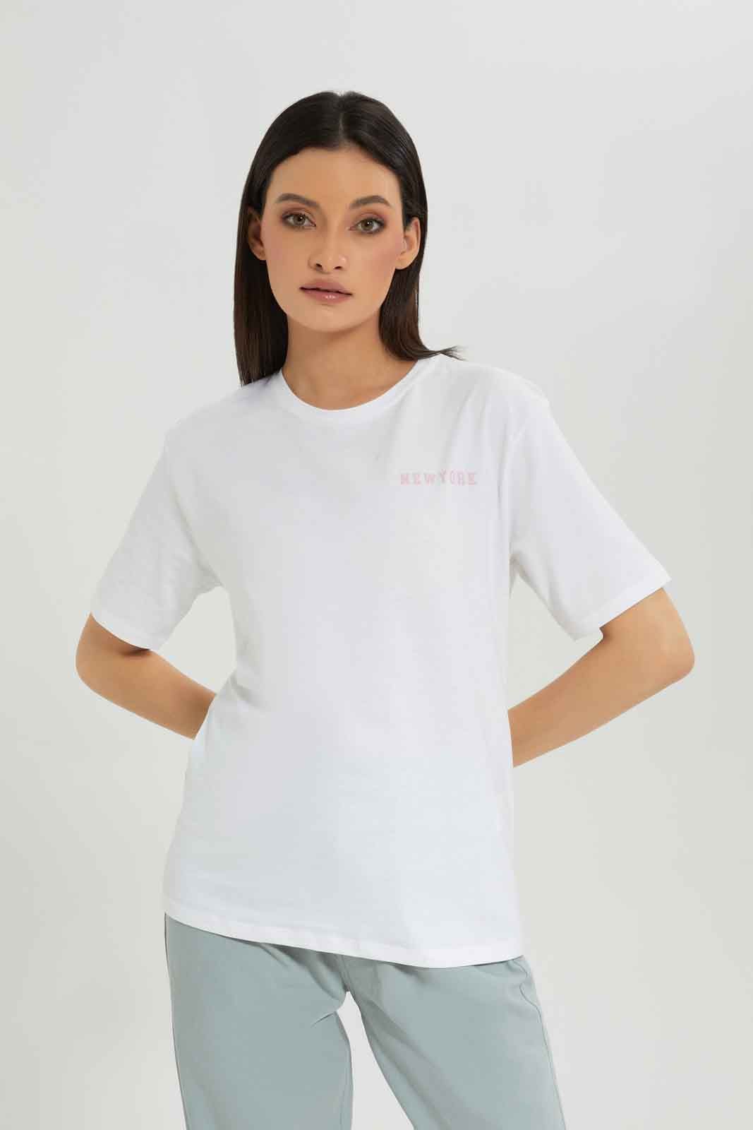 Women White Printed T-Shirt sold by Redtag