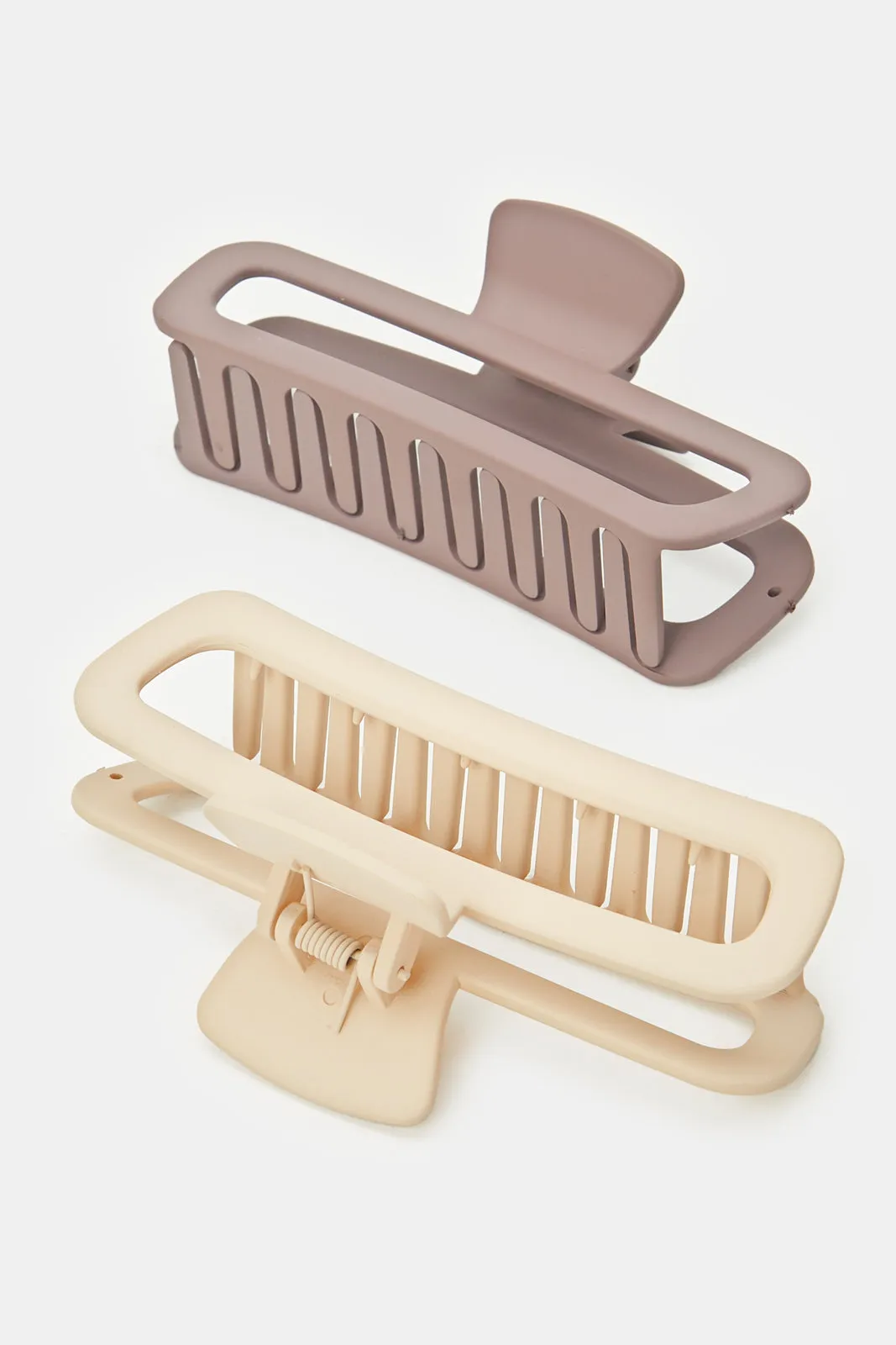 Women Plain Purple And Beige Hair Claw Set (2 Piece) sold by Redtag product image thumbnail 3