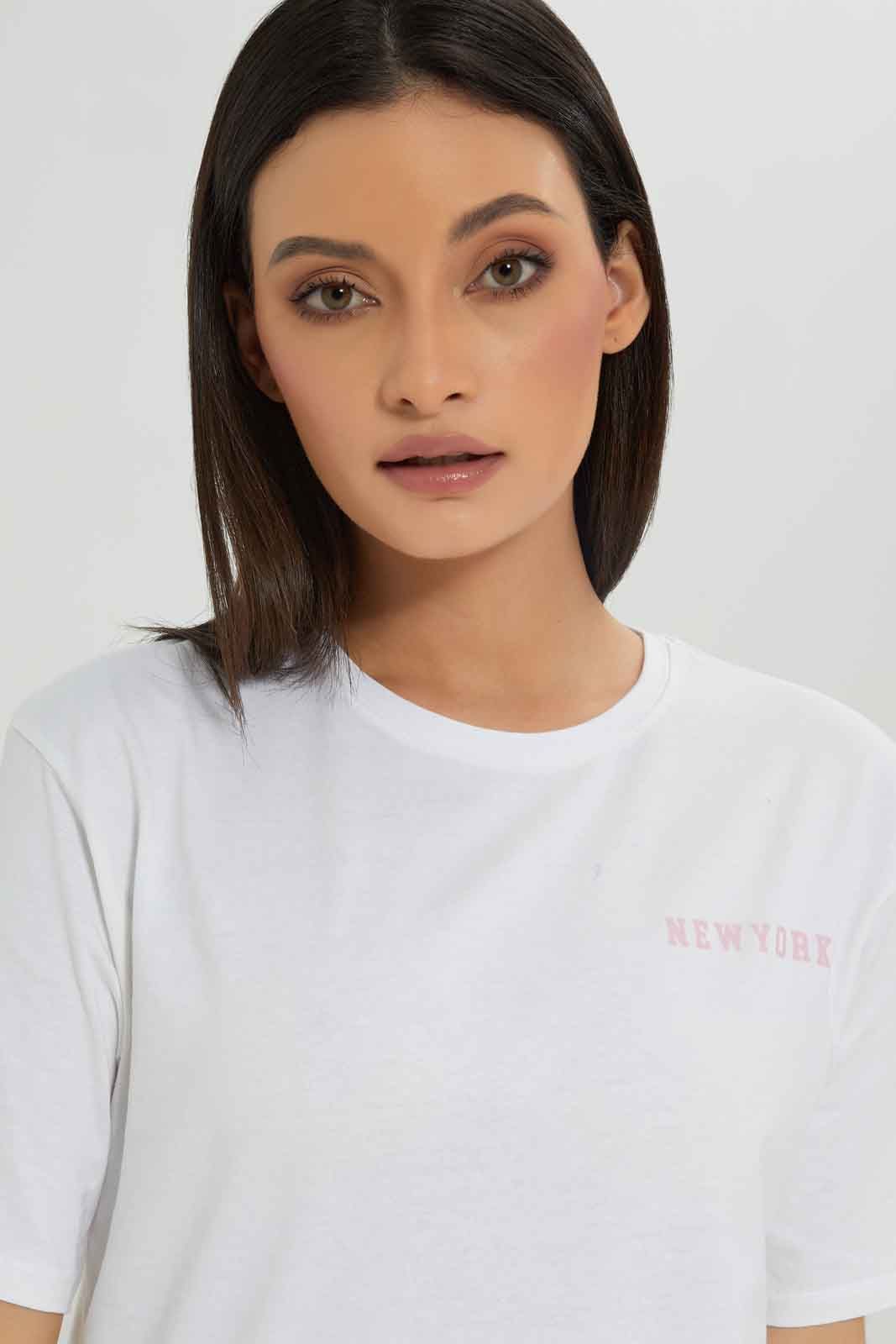 Women White Printed T-Shirt sold by Redtag product image thumbnail 4