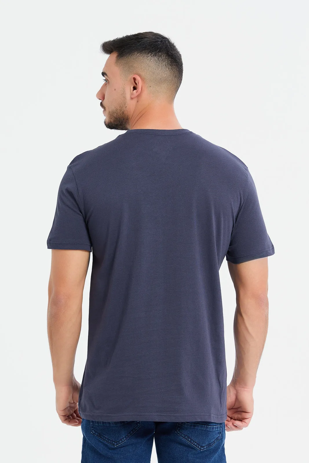 Men Charcoal Graphic T-Shirt sold by Redtag product image thumbnail 4