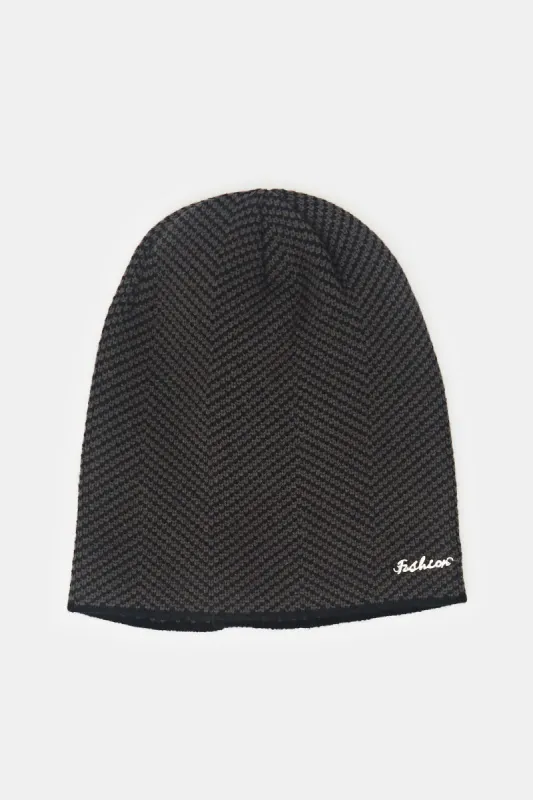 Men Black Knitted Cap sold by Redtag