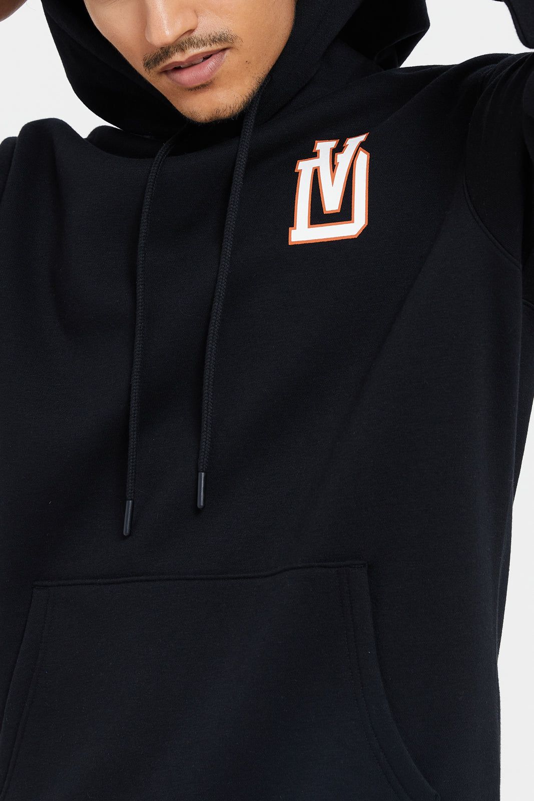 Men Black Printed Hooded Sweatshirt sold by Redtag product image thumbnail 4