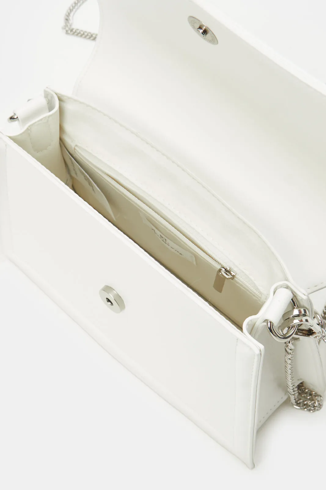 Women White Embellished Clutch Bag sold by Redtag product image thumbnail 4