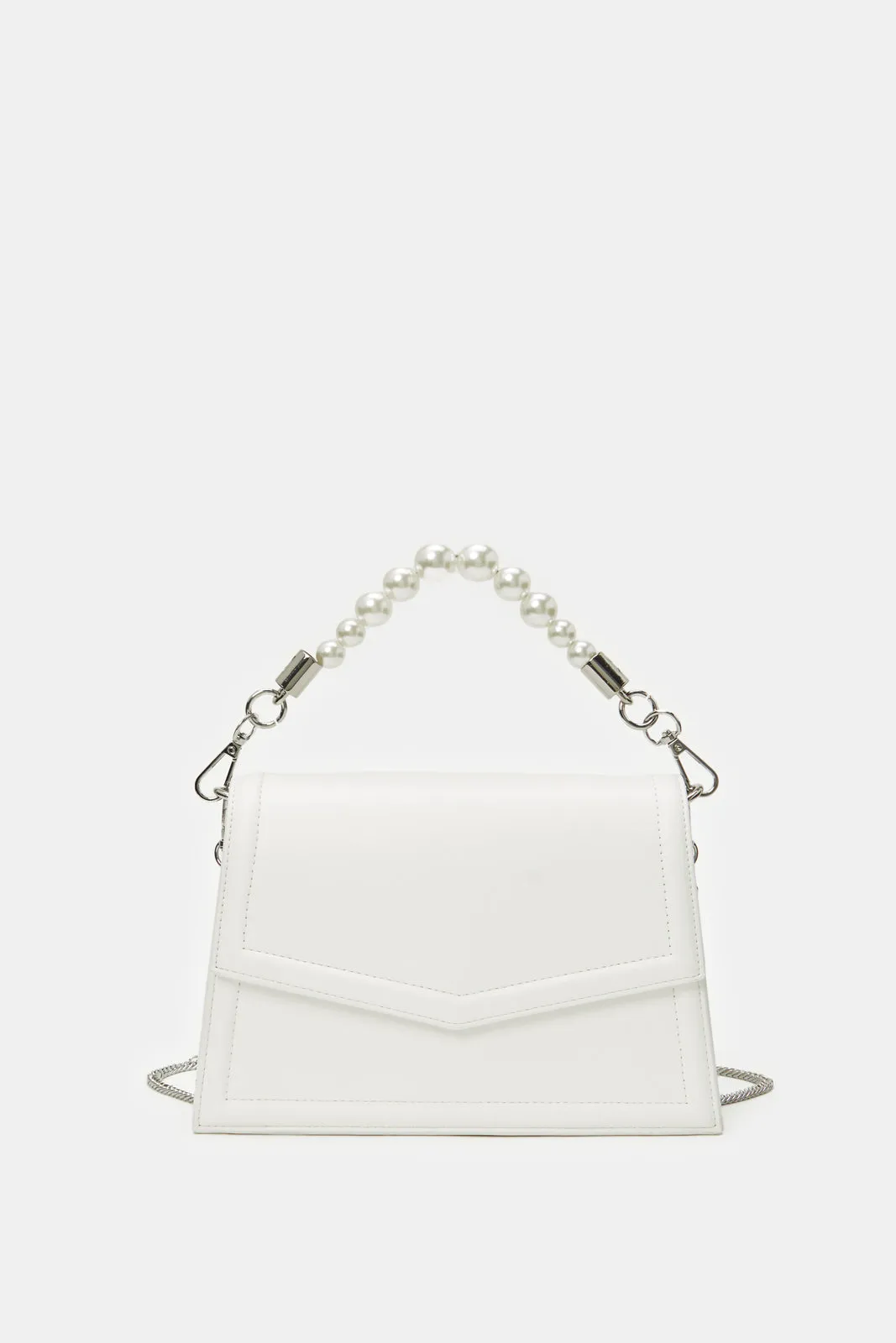 Women White Embellished Clutch Bag sold by Redtag