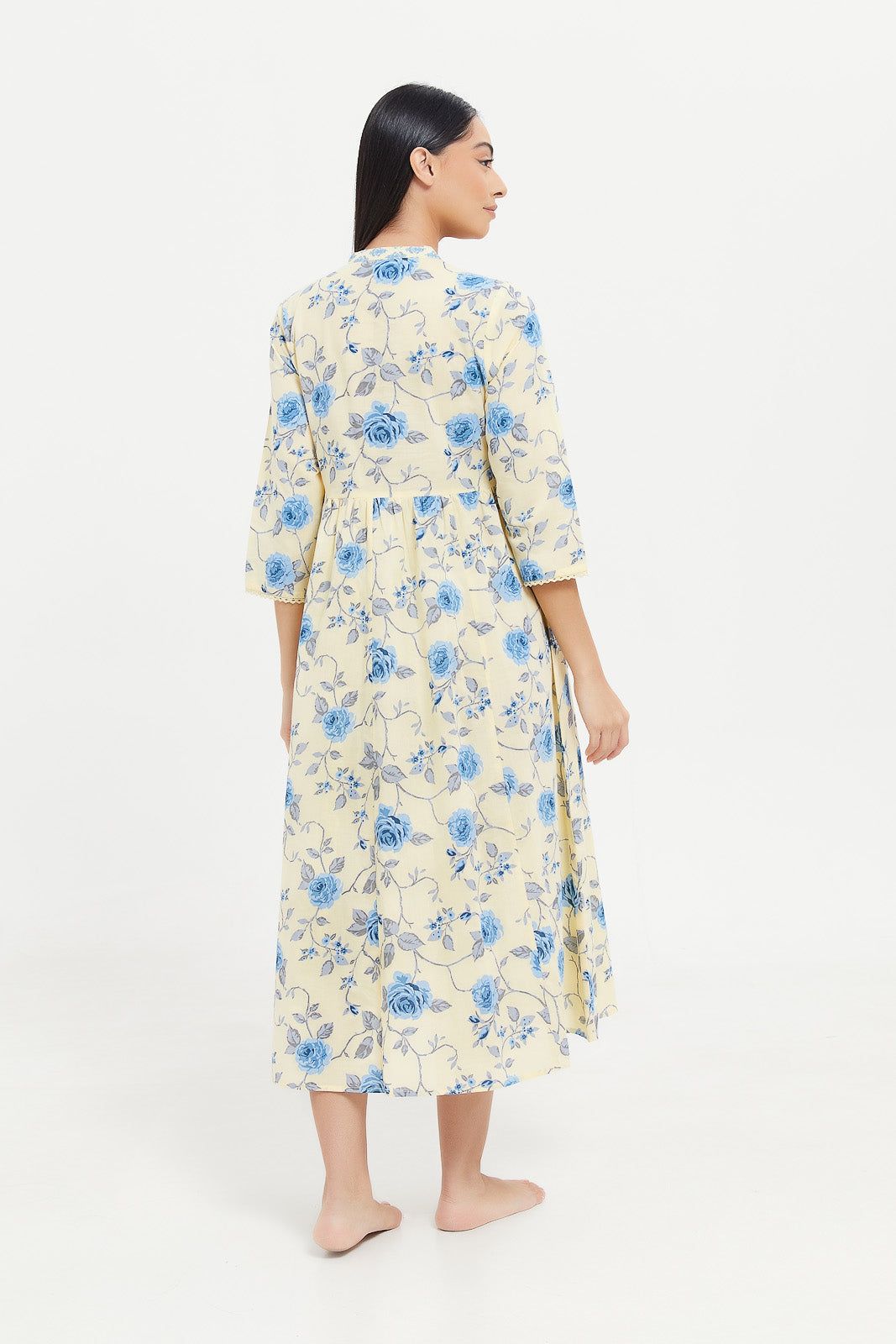 Women Yellow Floral Printed Nightgown sold by Redtag product image thumbnail 3