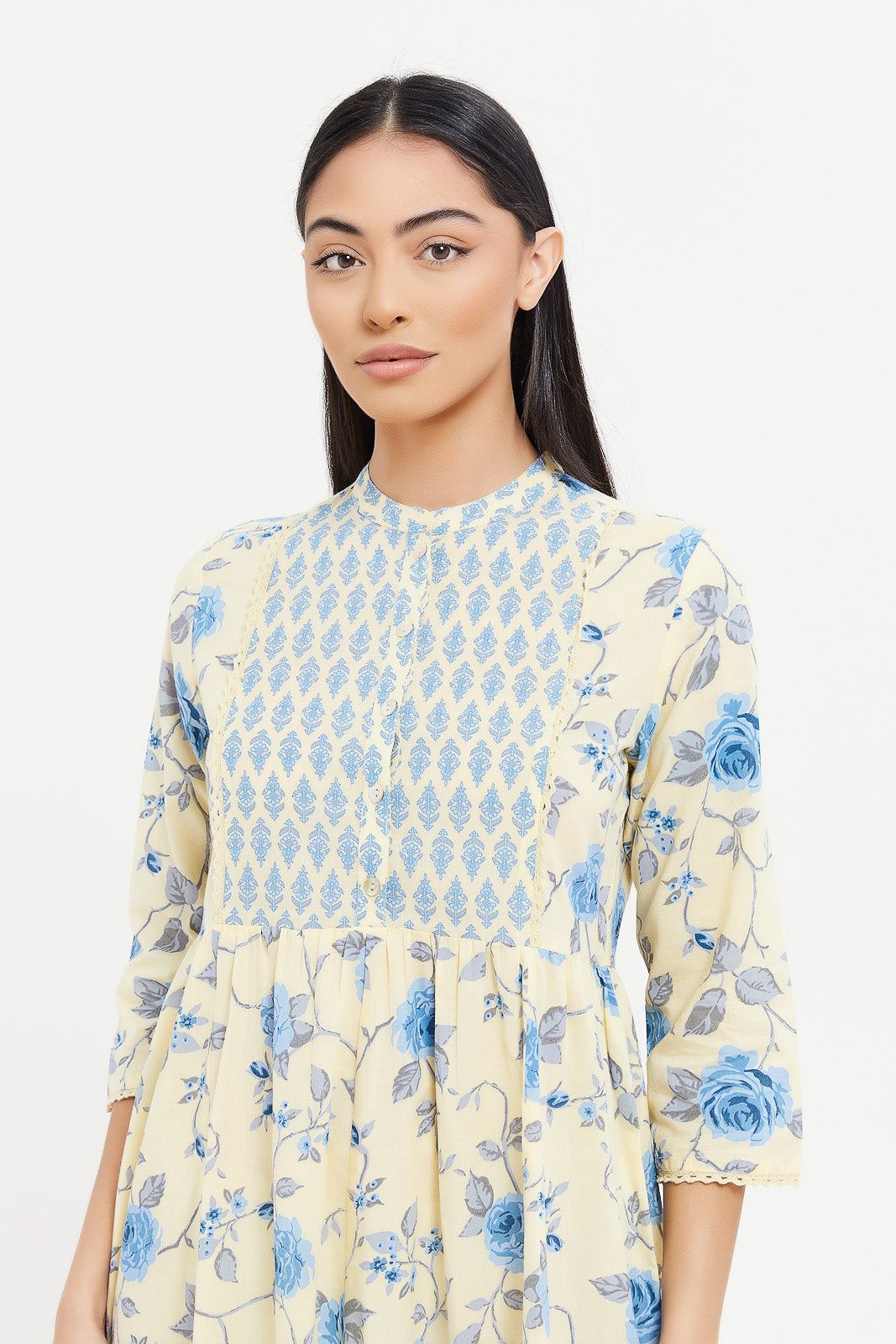 Women Yellow Floral Printed Nightgown sold by Redtag product image thumbnail 2