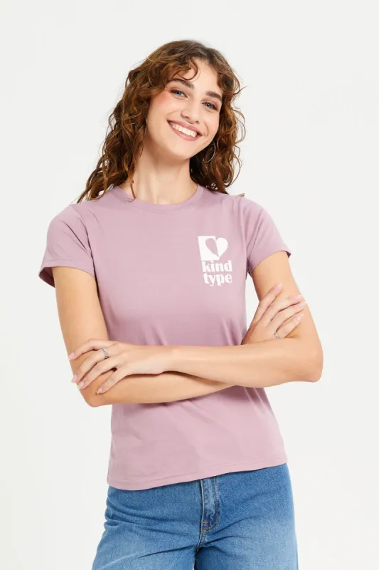 Women Mauve Graphic T-Shirt sold by Redtag