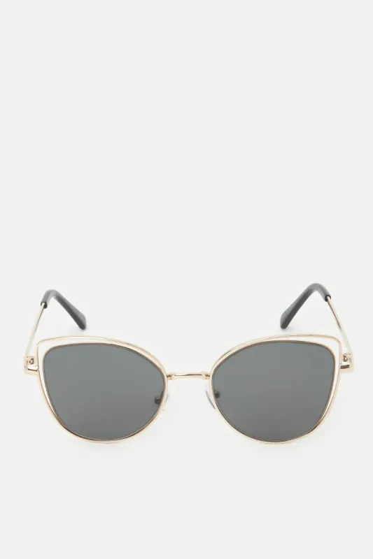 Women Gold Cat Eye Sunglasses sold by Redtag