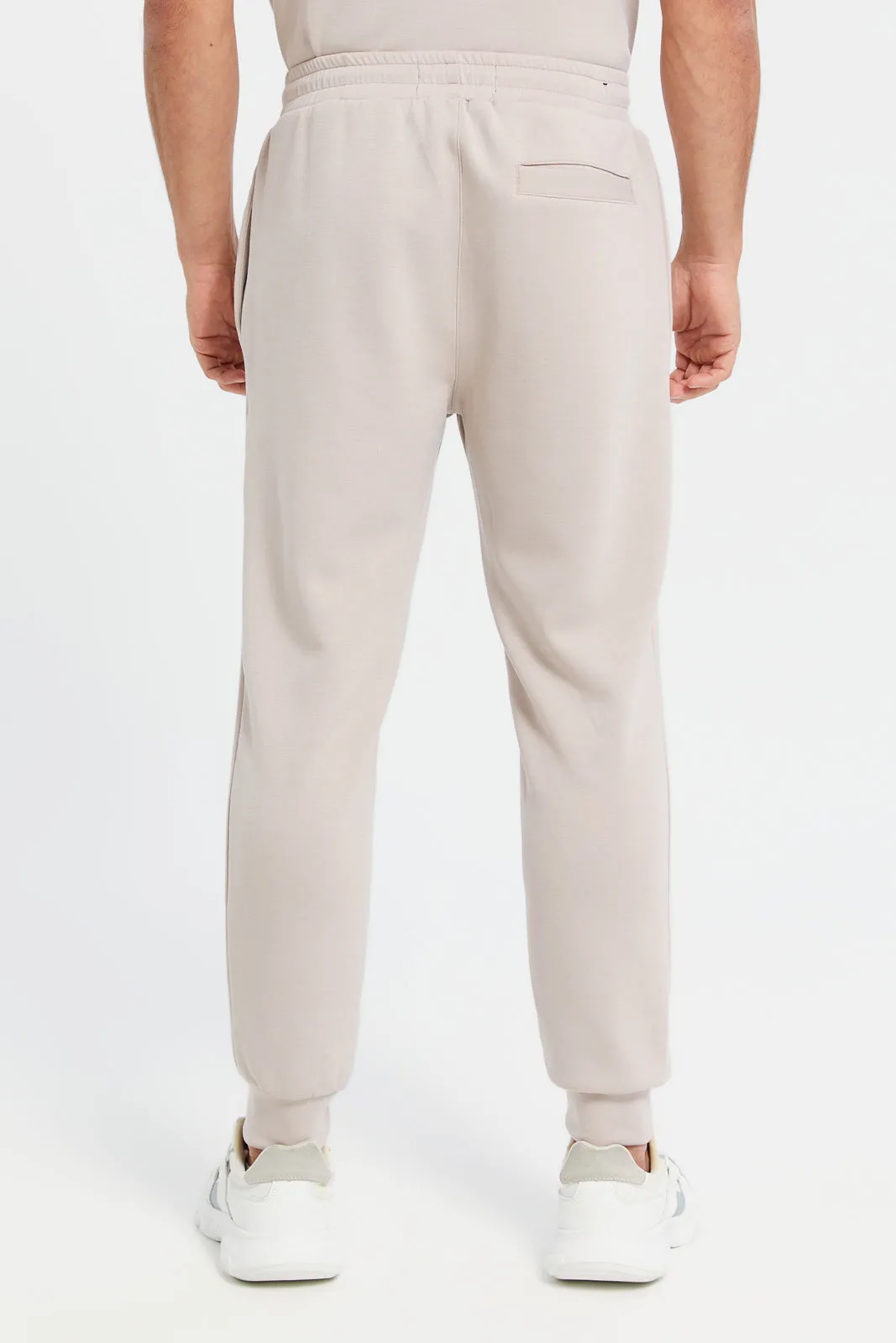 Men Beige Elasticated Waistband Active Trousers sold by Redtag product image thumbnail 3