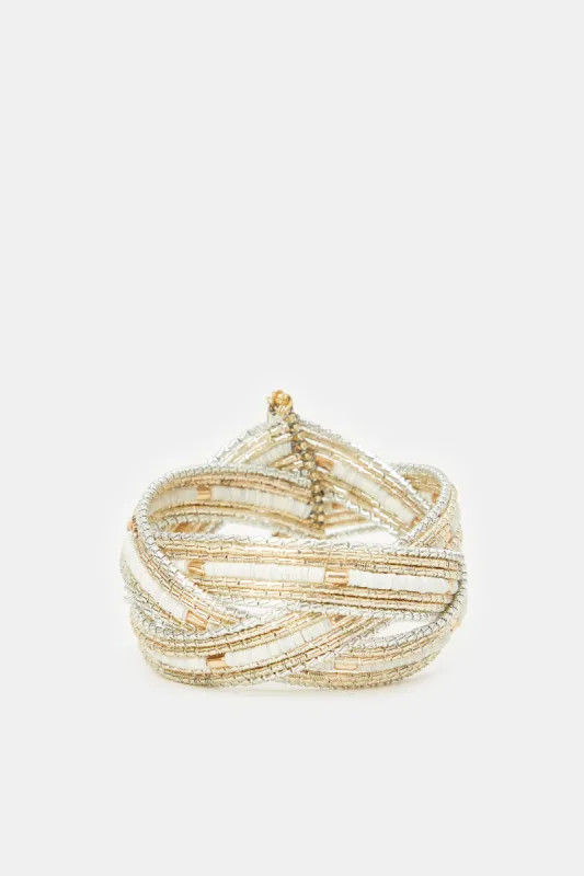 Women Gold Embellished Cuff made by Redtag