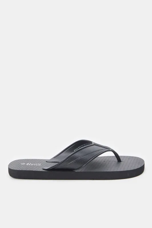 Men Black Toe Post Footbed Sandal sold by Redtag