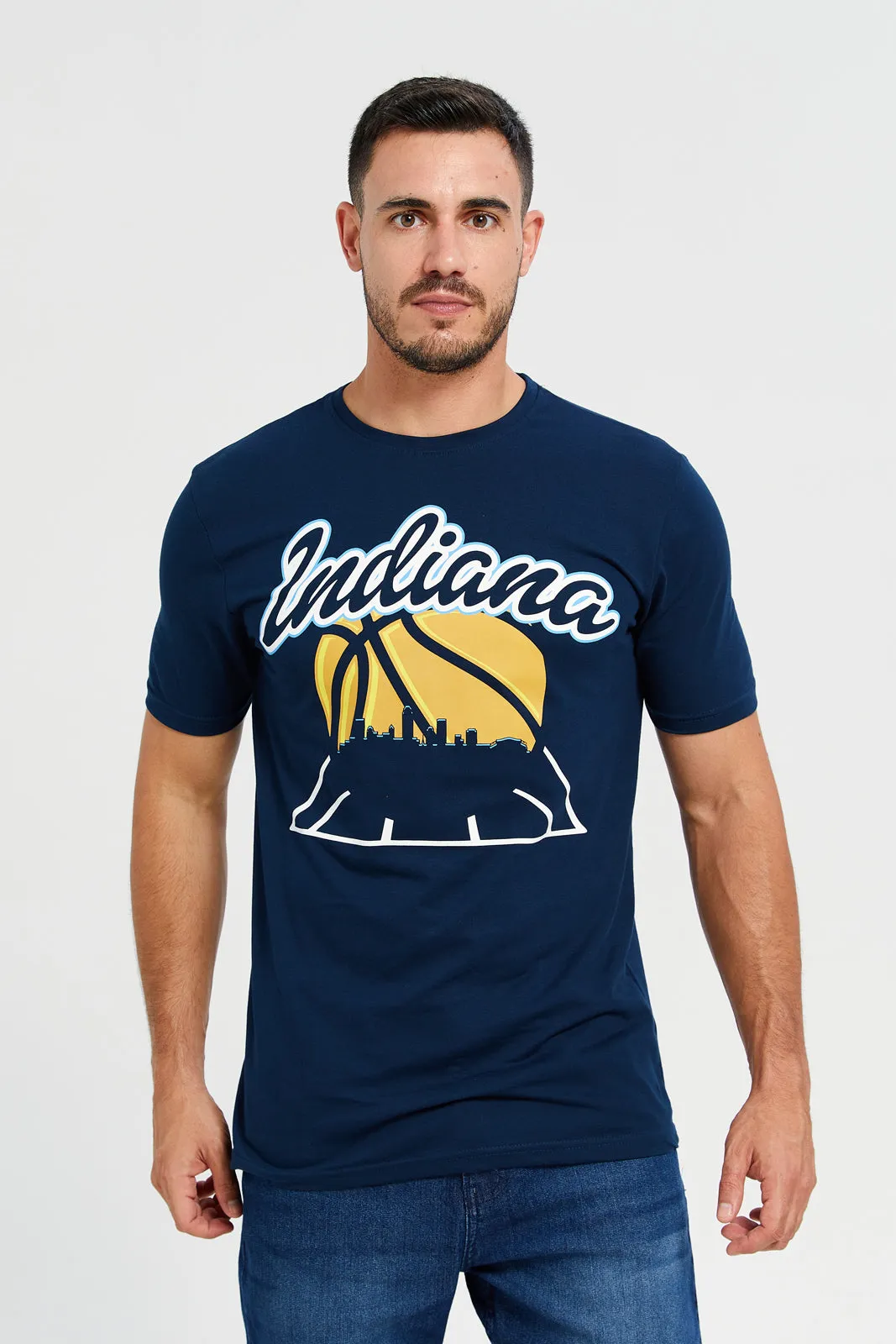 Navy Graphic T-Shirt sold by Redtag