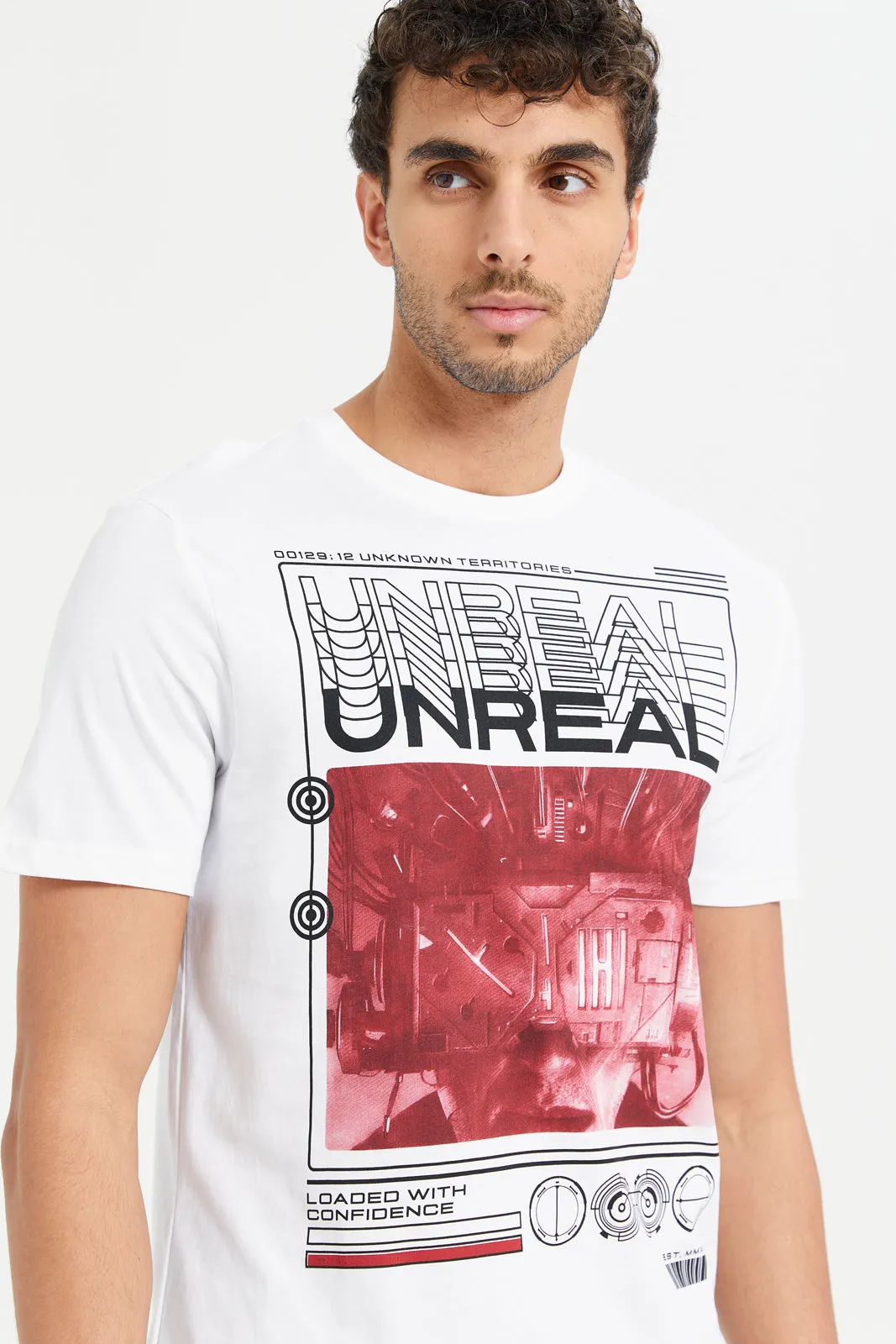 Men White Graphic T-Shirt sold by Redtag product image thumbnail 4