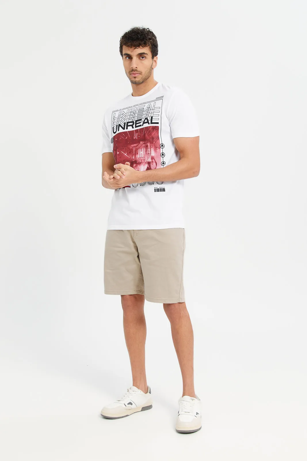 Men White Graphic T-Shirt sold by Redtag product image thumbnail 2