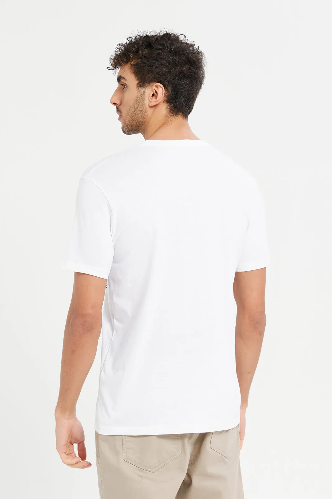 Men White Graphic T-Shirt sold by Redtag product image thumbnail 3
