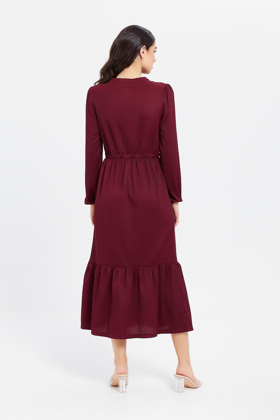 Women Burgundy Maxi Dress sold by Redtag product image thumbnail 2