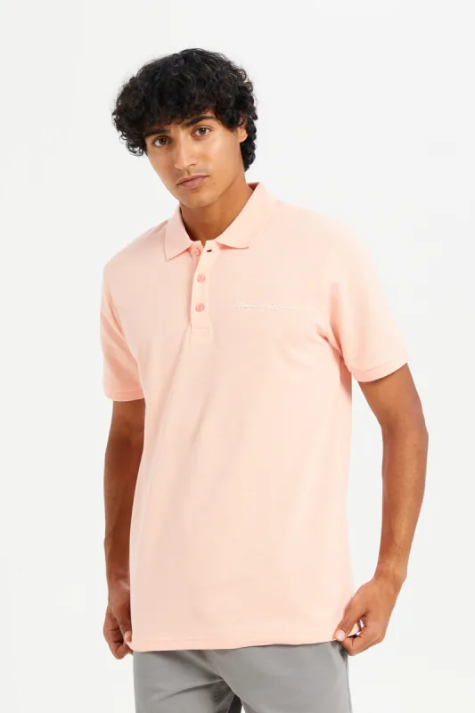 Men Orange Sports Varsity Polo Shirt sold by Redtag