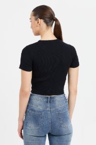 Woman Black Crop Top sold by Redtag
