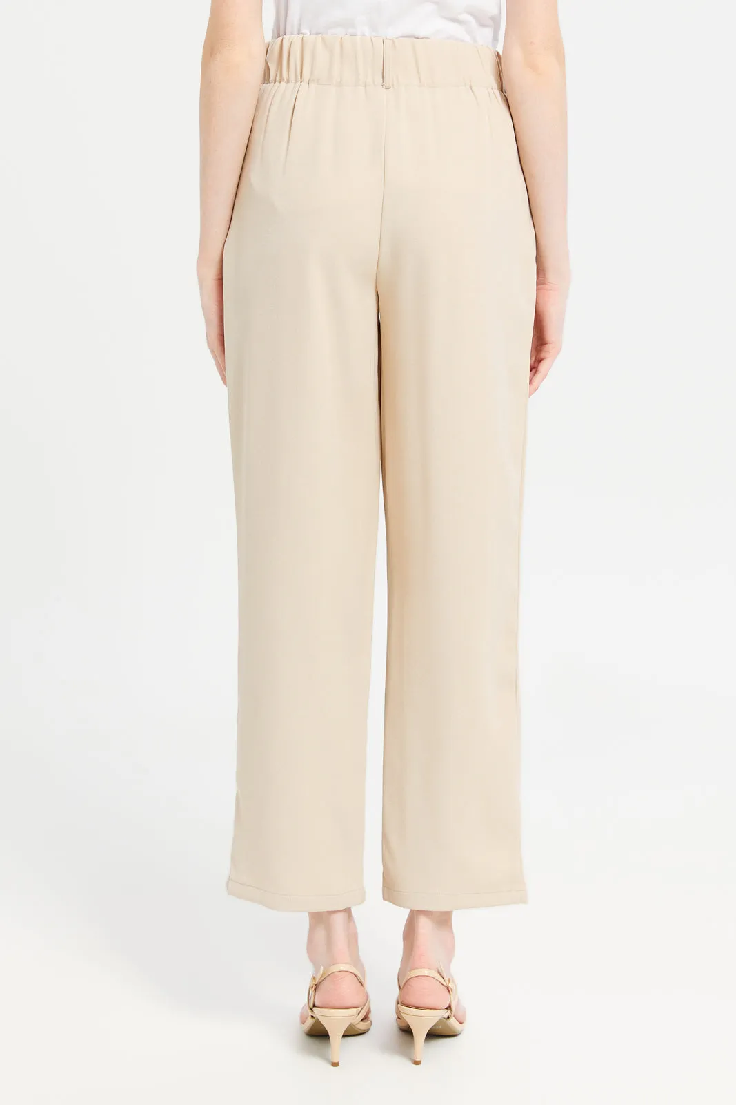 Women Beige High Waist Pant sold by Redtag product image thumbnail 3
