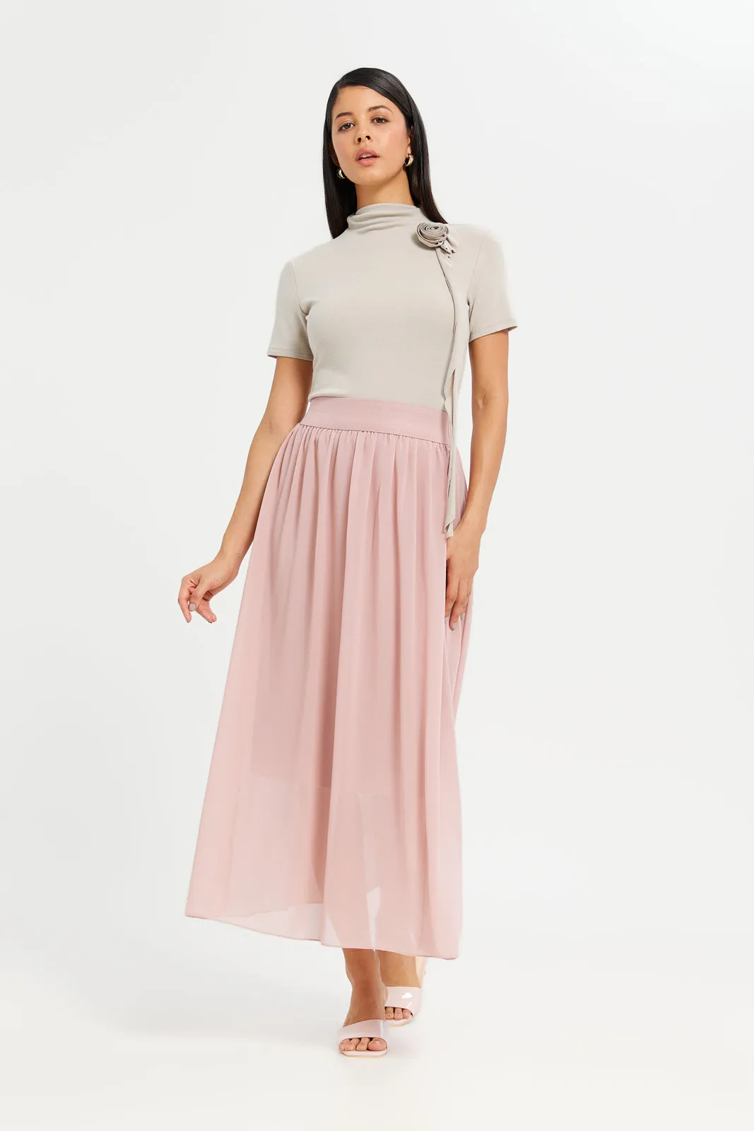 Women Beige Embellished High Neck Top sold by Redtag product image thumbnail 2