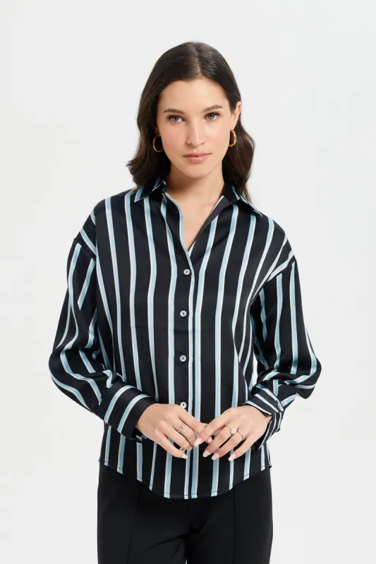 Women Assorted Striped Oversized Shirt sold by Redtag