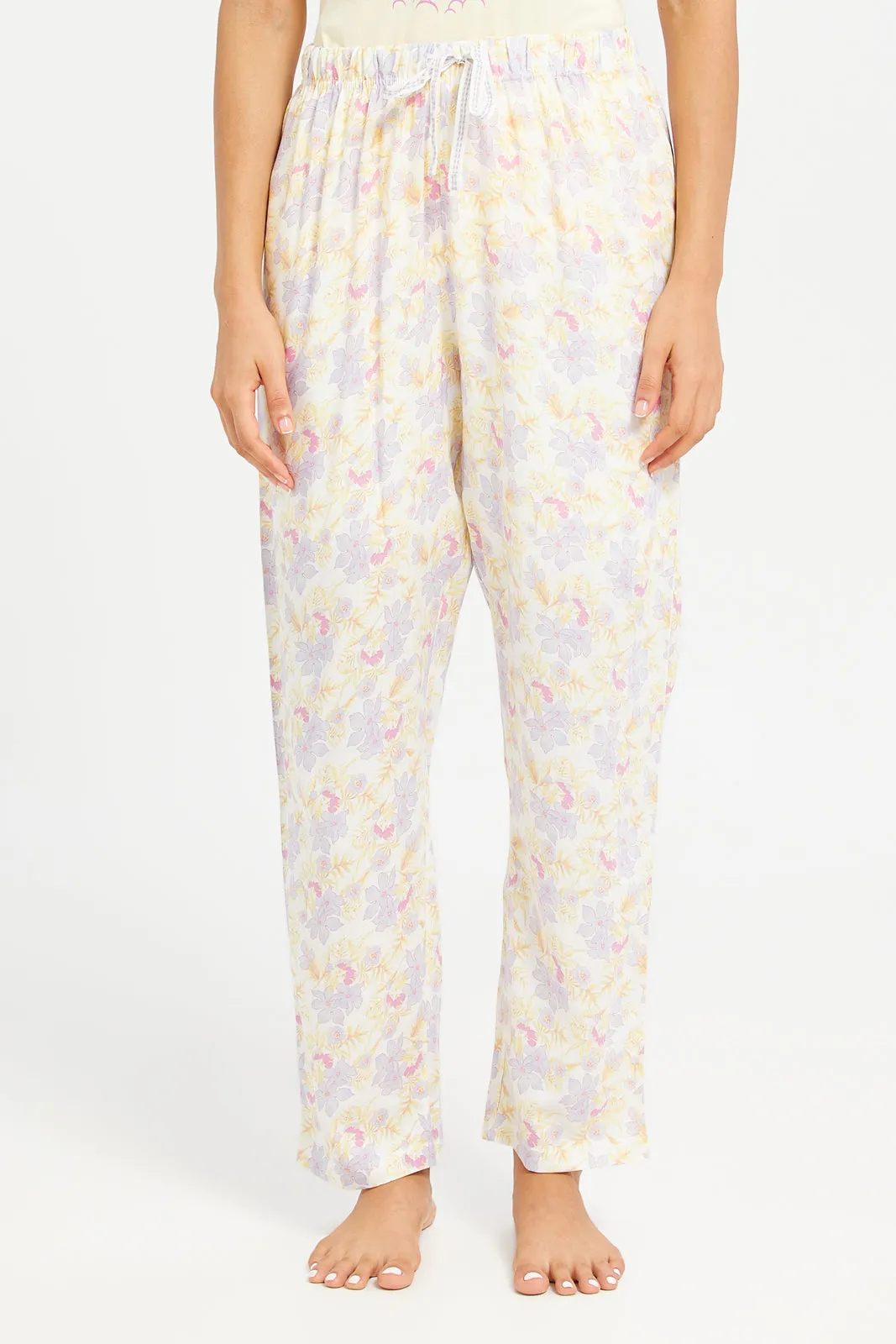 Women Yellow Printed Pyjama Set (2 Piece) sold by Redtag product image thumbnail 3