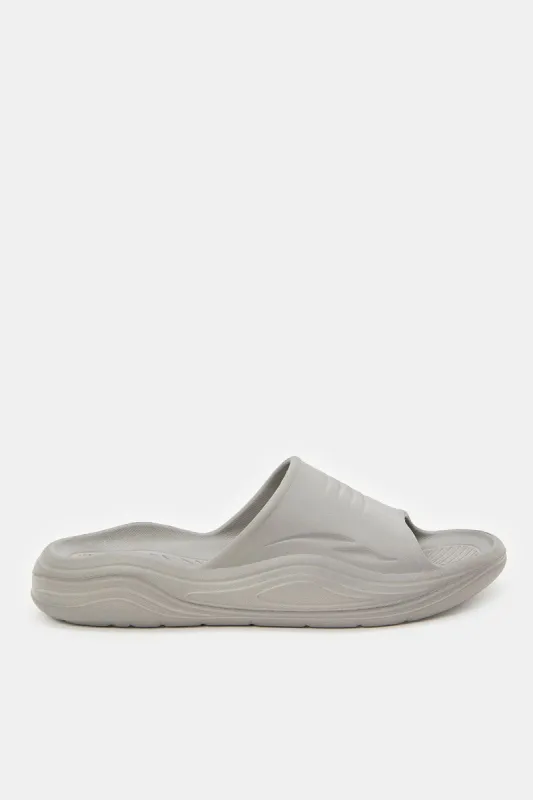 Men Grey Moulded Comfort Slides sold by Redtag