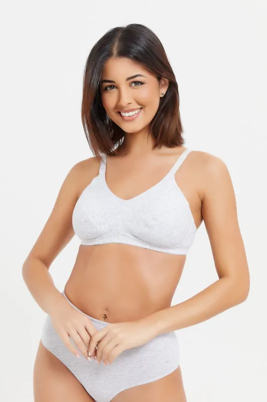 Women Assorted Non Wired Textured Bra Set (Pack Of 2) sold by Redtag