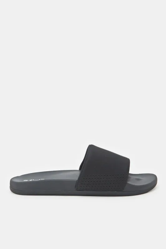 Men Black Extra Comfort Slides sold by Redtag