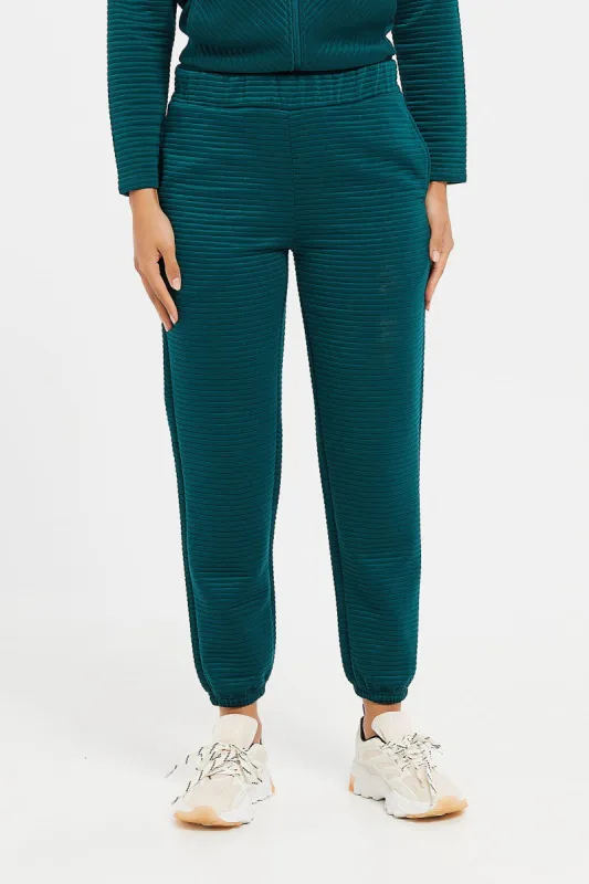 Women Green Plain Joggers sold by Redtag