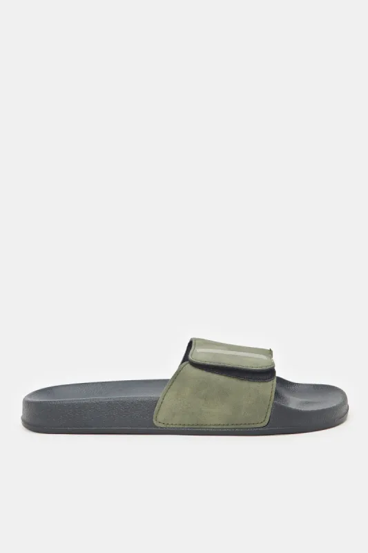 Men Grey Velcro Slide sold by Redtag