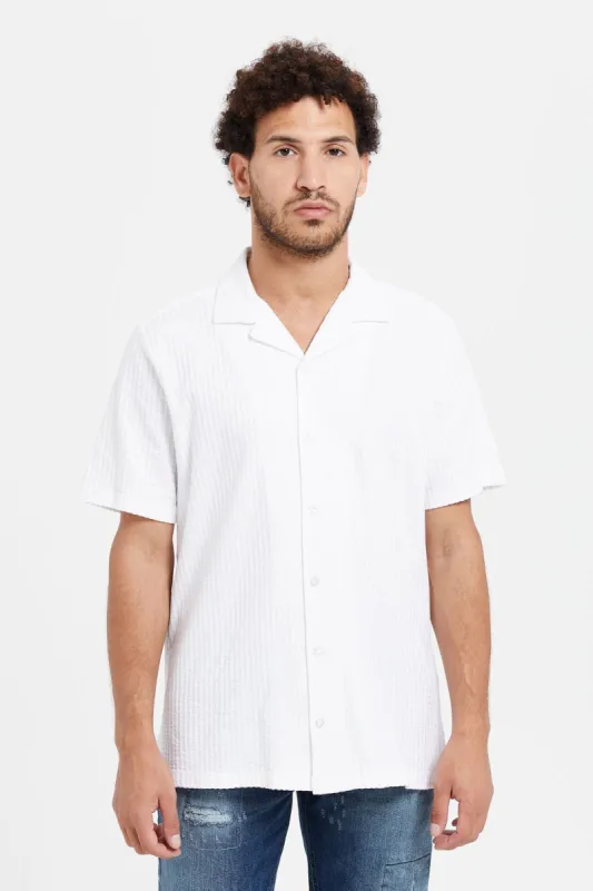 Men White Plain Shirt sold by Redtag