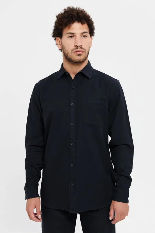 Men Black Cotton Shirt sold by Redtag