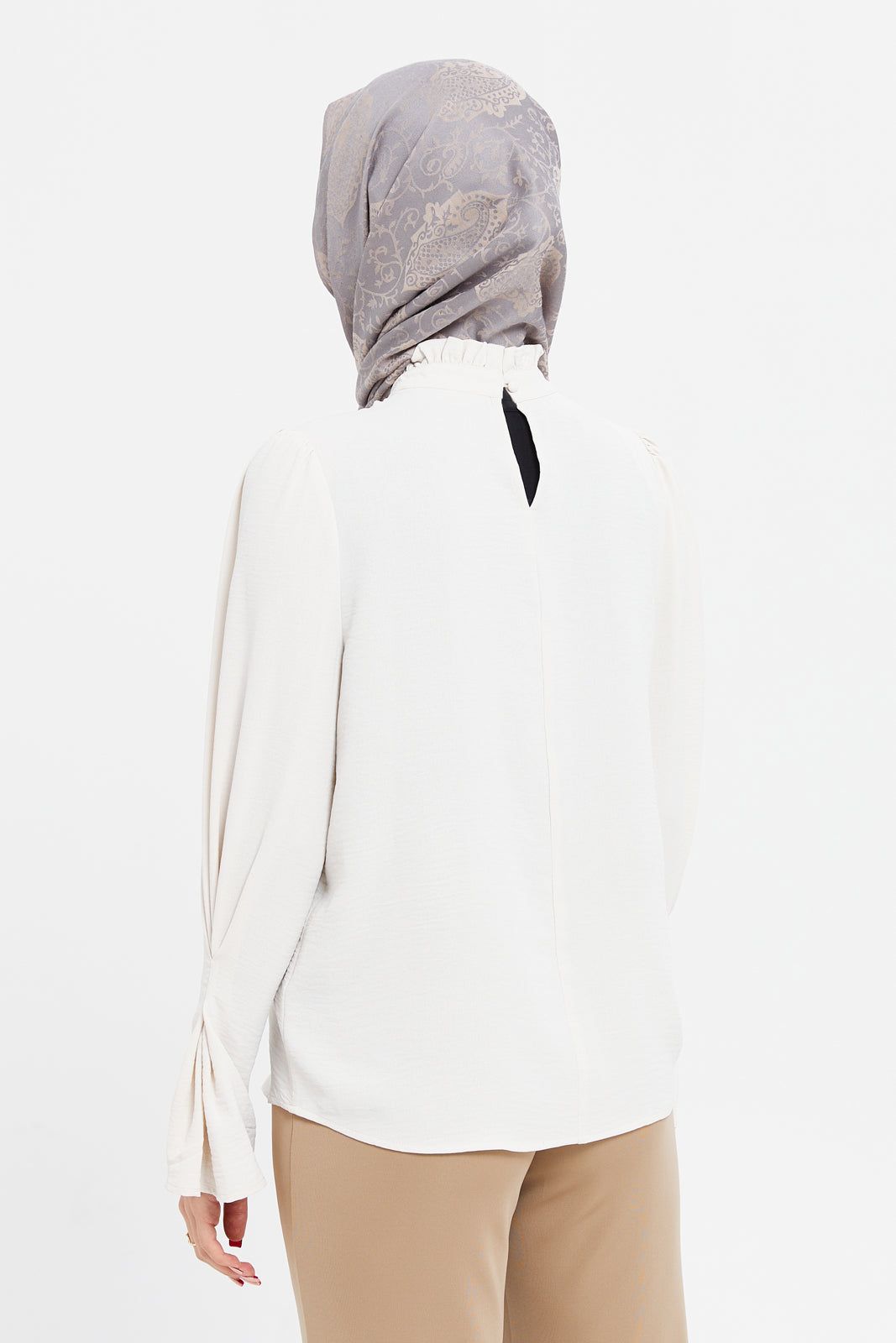 Women Ivory Ruffle Neck Top With Sleeve Details sold by Redtag product image thumbnail 3