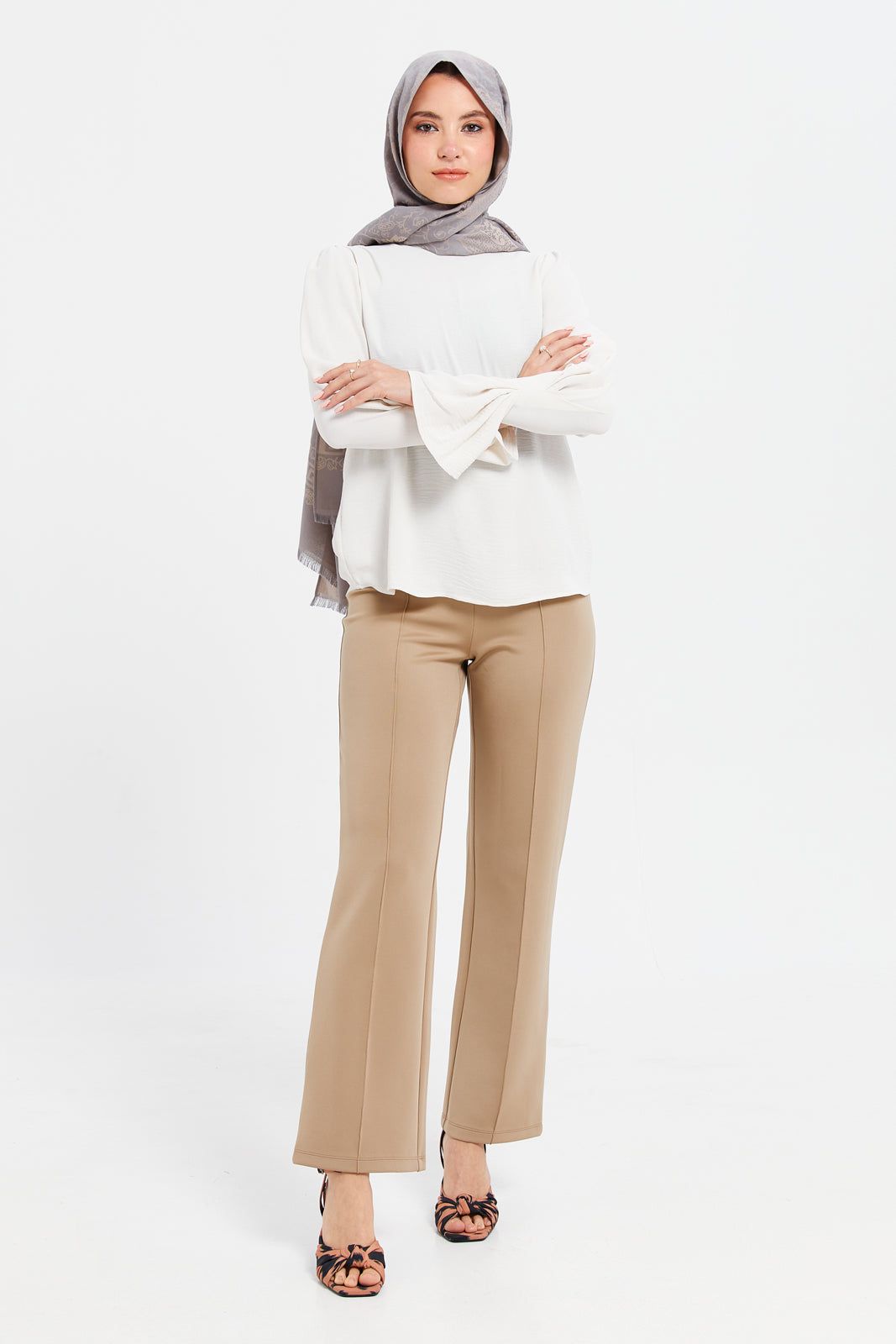 Women Ivory Ruffle Neck Top With Sleeve Details sold by Redtag product image thumbnail 2