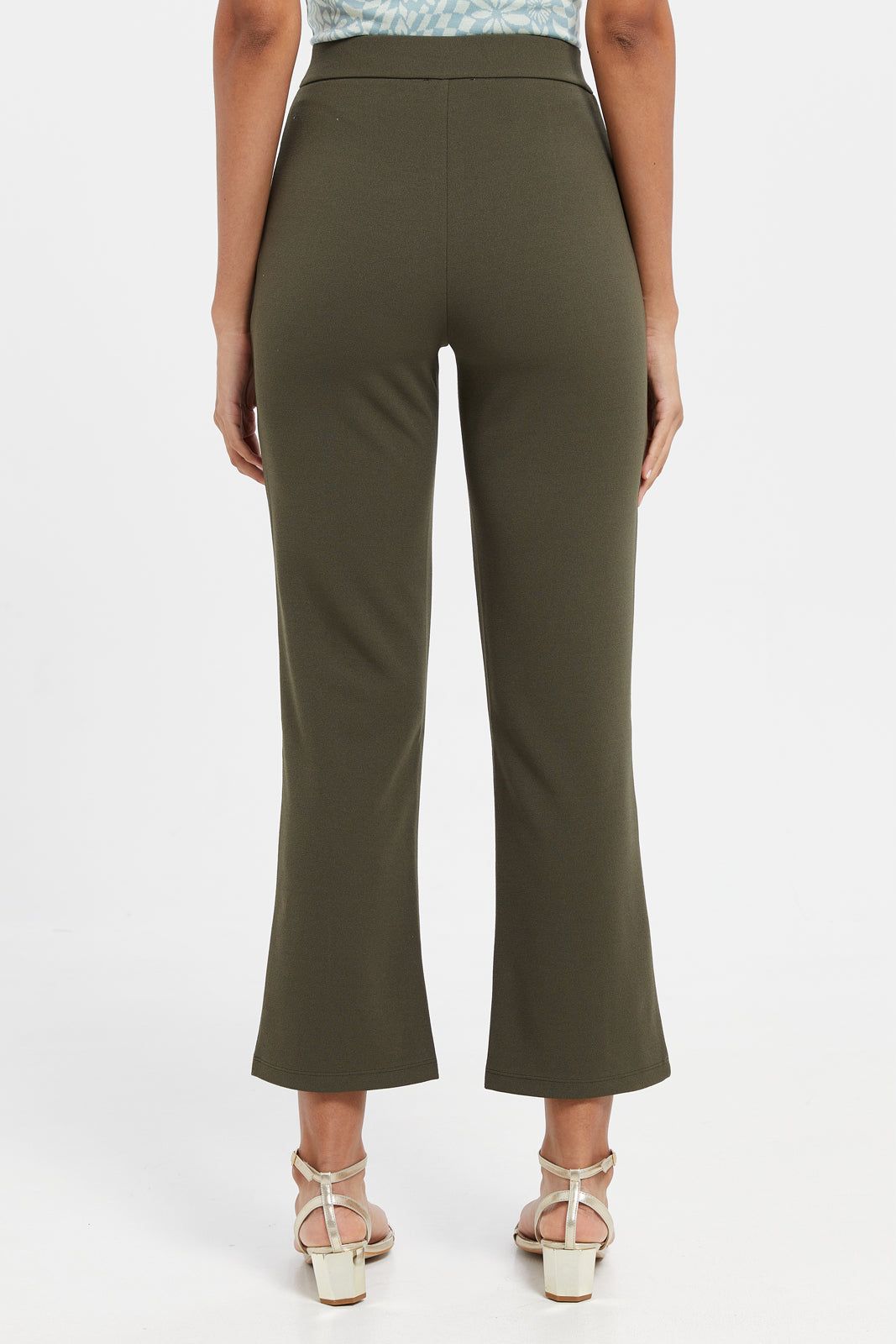 Women Olive Straight Trousers sold by Redtag product image thumbnail 3