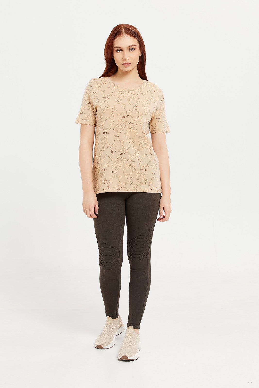 Women Beige Bears Printed T-Shirt sold by Redtag product image thumbnail 2