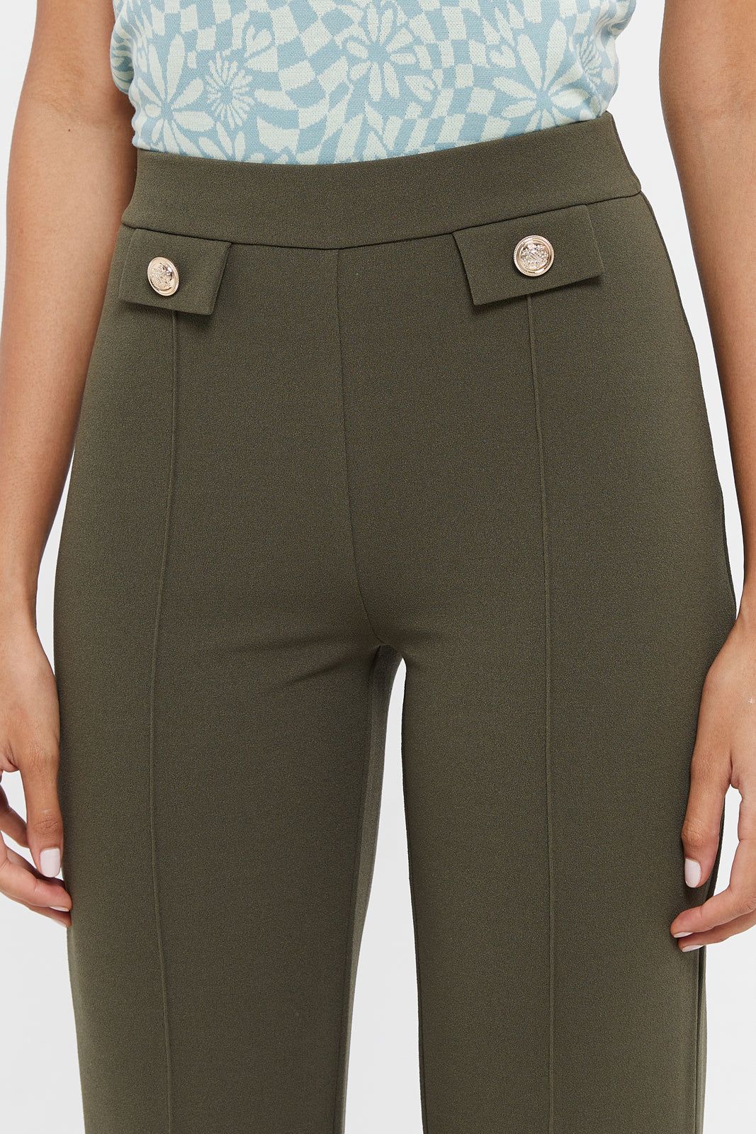 Women Olive Straight Trousers sold by Redtag product image thumbnail 4