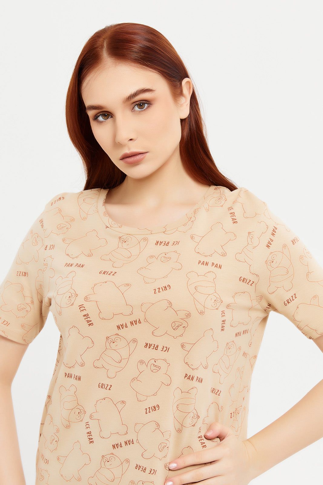 Women Beige Bears Printed T-Shirt sold by Redtag product image thumbnail 4