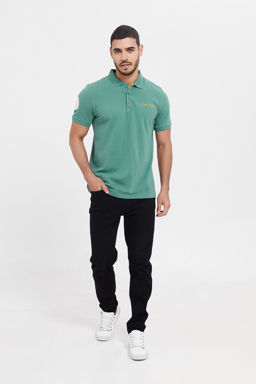 Men Green Varsity Sports Polo Shirt sold by Redtag product image thumbnail 2