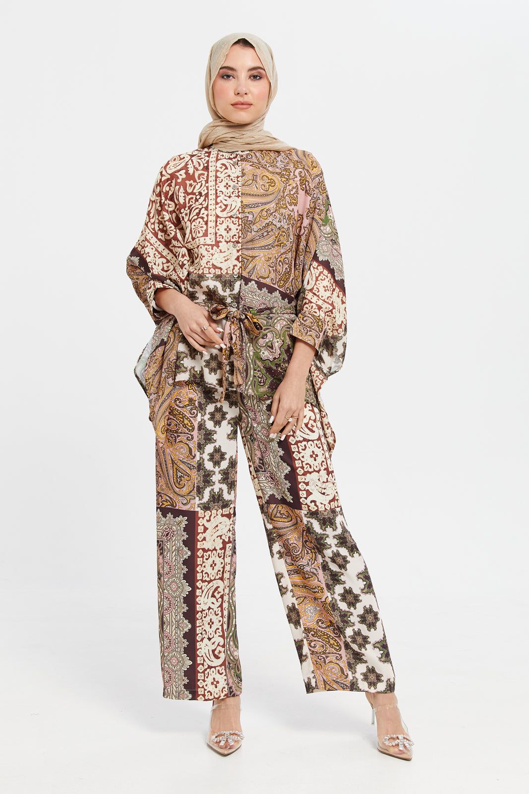 Women Multicolour Printed Wide Leg Trousers sold by Redtag product image thumbnail 2