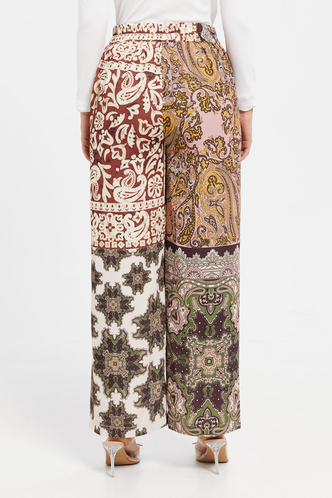 Women Multicolour Printed Wide Leg Trousers sold by Redtag product image thumbnail 3