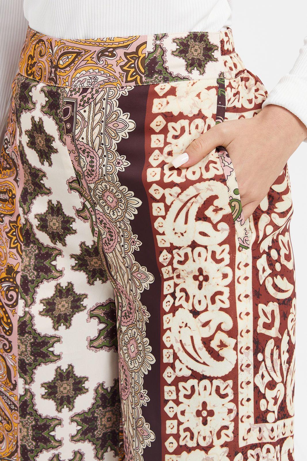 Women Multicolour Printed Wide Leg Trousers sold by Redtag product image thumbnail 4