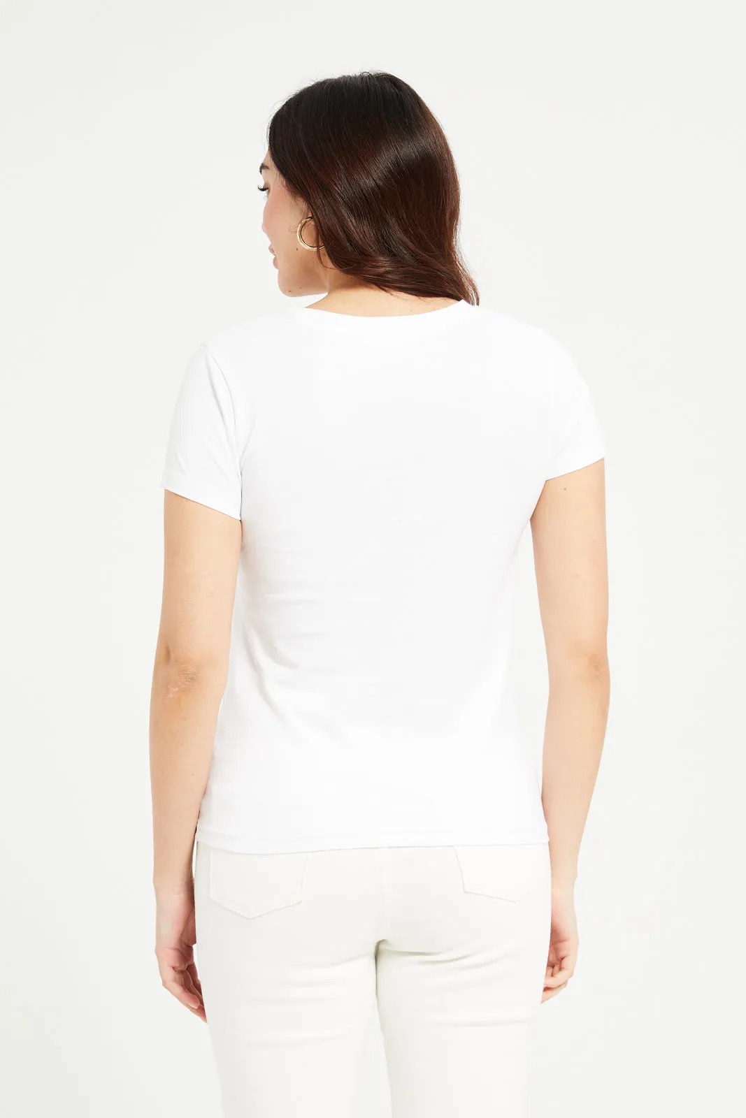 Women White Take It Easy Printed T-Shirt sold by Redtag product image thumbnail 3