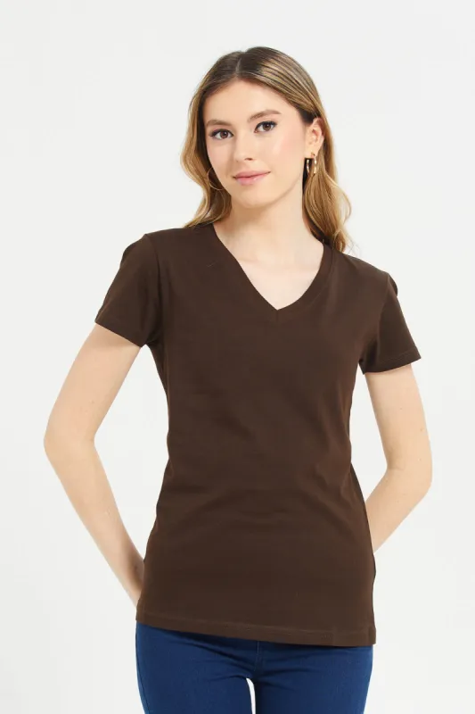 Women Brown Basic T-Shirt sold by Redtag