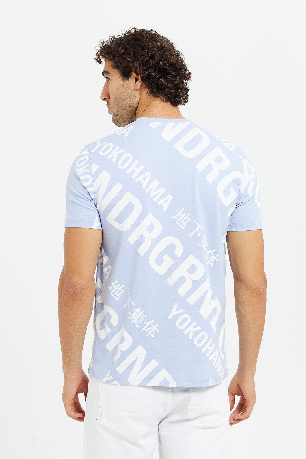 Men Blue Print T-Shirt sold by Redtag product image thumbnail 3