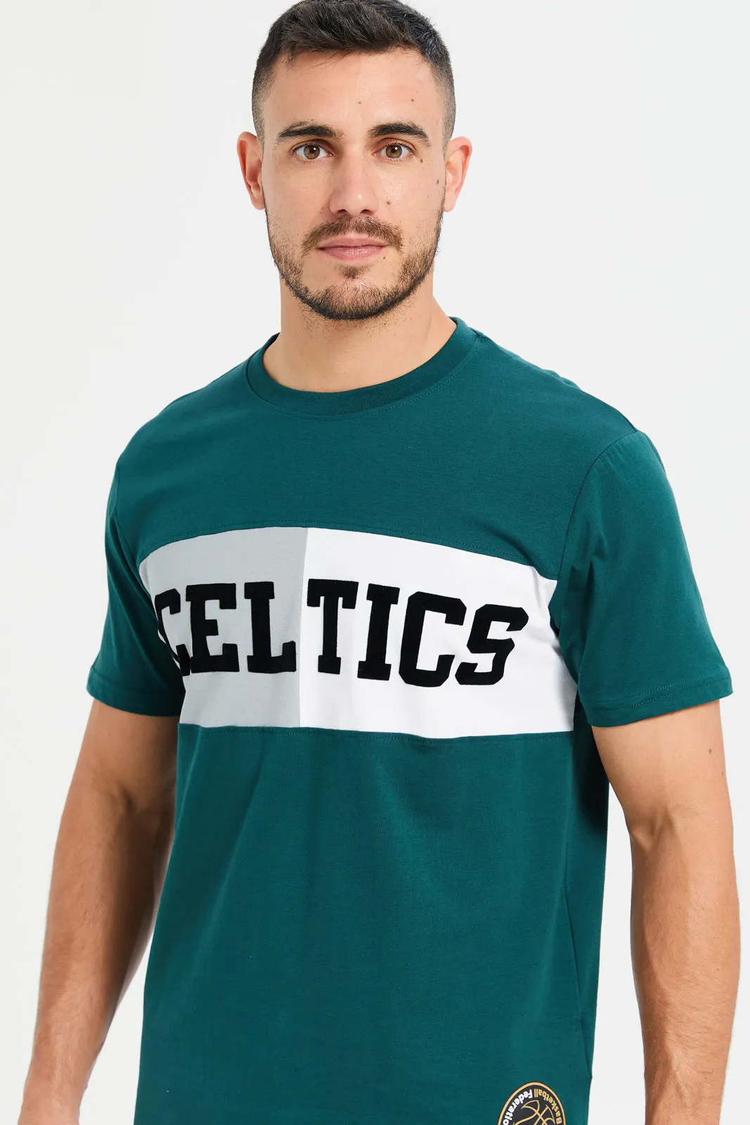 Men Green Celtics Print Active T-Shirt sold by Redtag product image thumbnail 4