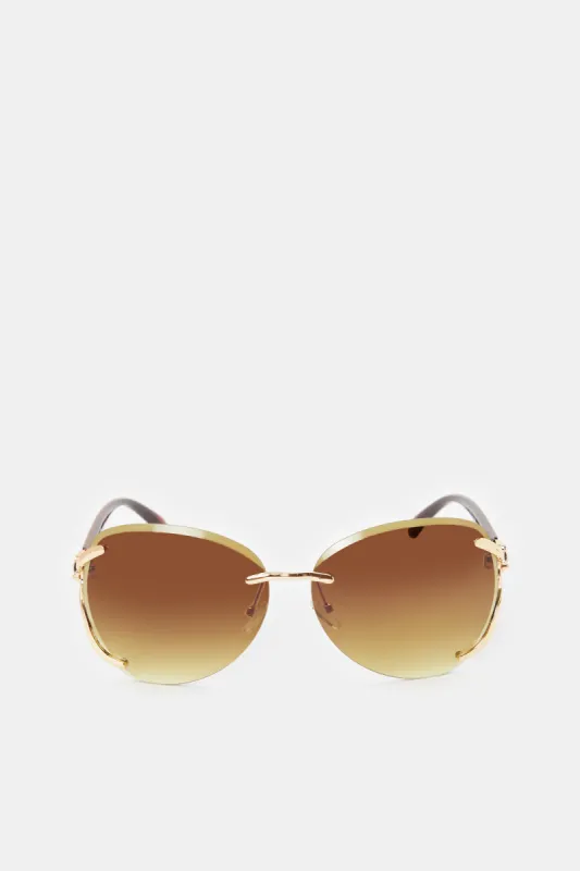 Women Brown Oversized Sunglasses sold by Redtag